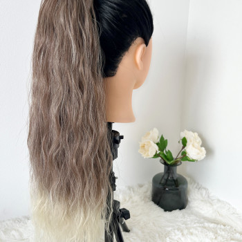 Ombre smeđi valoviti Velcro rep