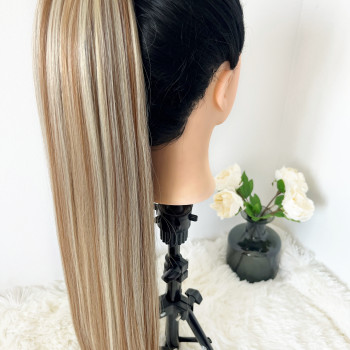 Med plavi s pramenovima ravan Velcro rep 60 cm
