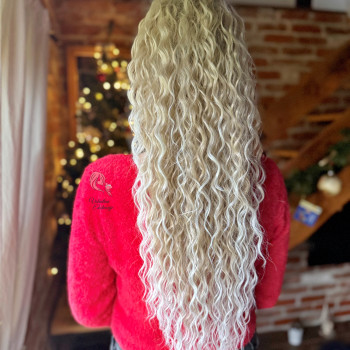 BABY BLONDE KOVRČAVI FUTURA REP NA MREŽICU 70 CM