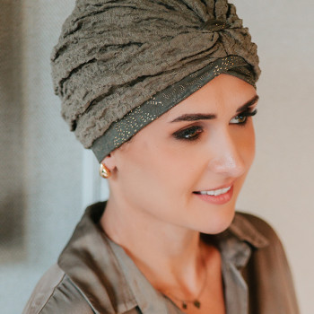 Turban Zafira čipka emerald