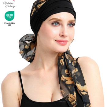 Pokrivalo za glavu ~ Turban Gentle Bloosom black