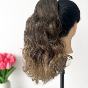 Ombre smeđi futura rep na kopču 45 cm