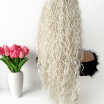 PLATINUM BLONDE KOVRČAVI FUTURA REP NA MREŽICU 70 CM