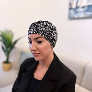 Turban Lili white leopard