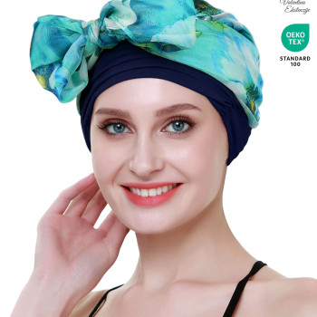 Pokrivalo za glavu ~ Turban Gentle Bloosom light blue