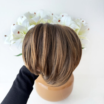 Ombre smeđi rep na kopču 20 cm